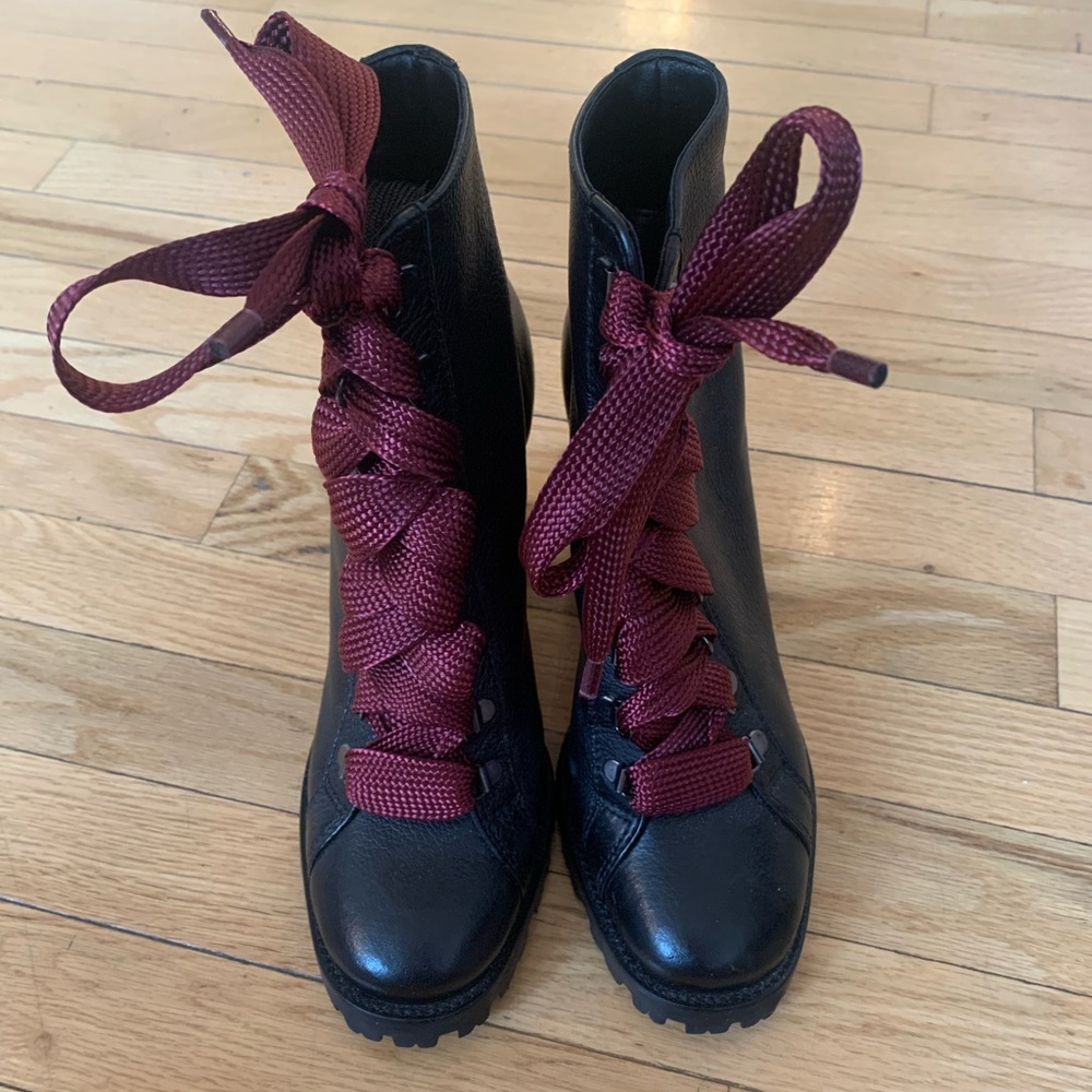 Black combat boots
